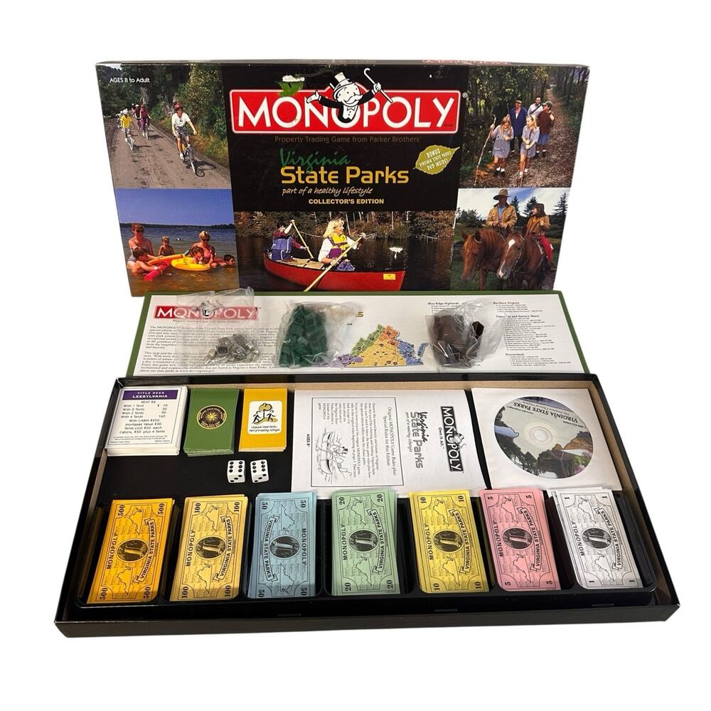 Monopoly Virginia State Parks Collectors Edition DVD Parker Bros Board Game Rare